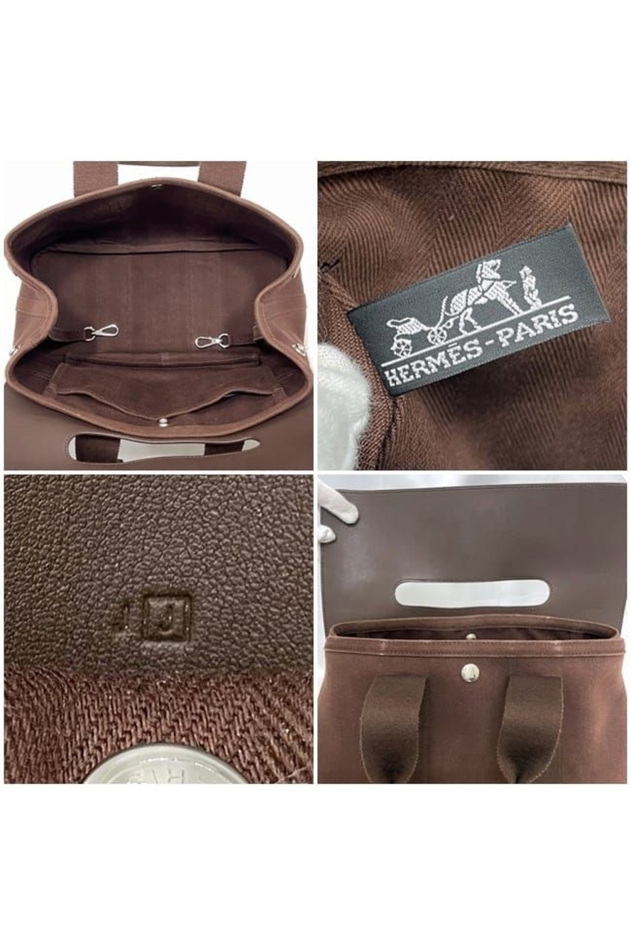 Hermes Handbag Valparaiso PM Brown Canvas - Picture 10 of 11